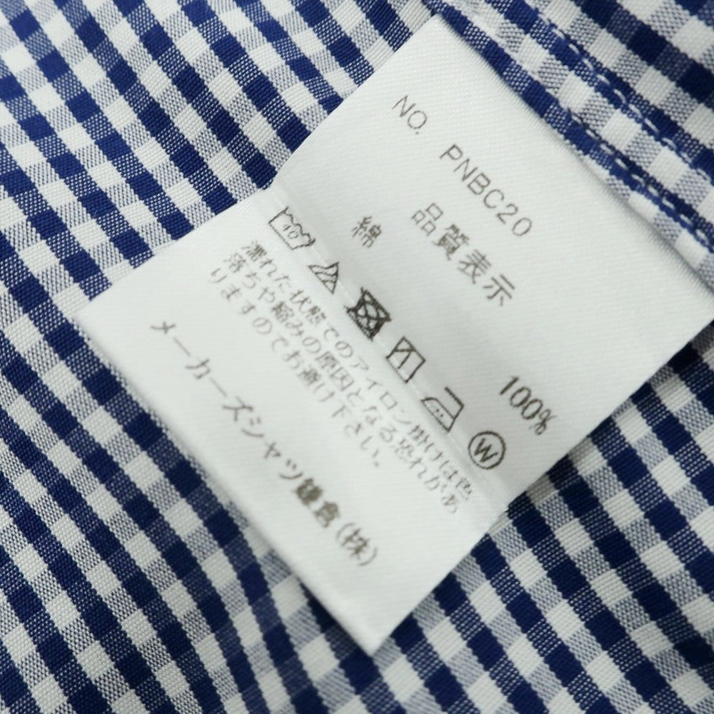 【中古】メイカーズシャツ カマクラ Makers Shirt 鎌倉 コットン ギンガムチェック ボタンダウン ドレスシャツ ネイビーxホワイト【 40 】【 状態ランクB 】【 メンズ 】