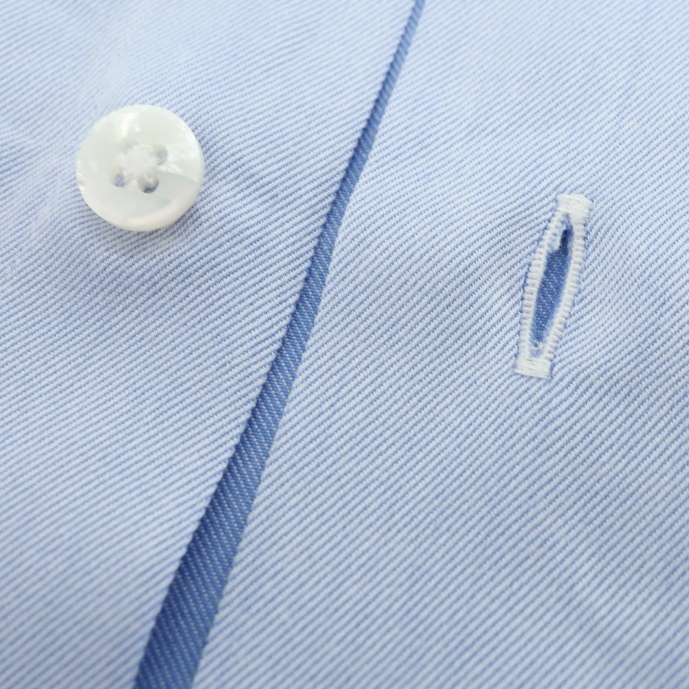 【中古】メイカーズシャツ カマクラ Makers Shirt 鎌倉 コットン セミワイドカラー ドレスシャツ ライトブルー【 表記なし(M位) 】【 状態ランクC 】【 メンズ 】