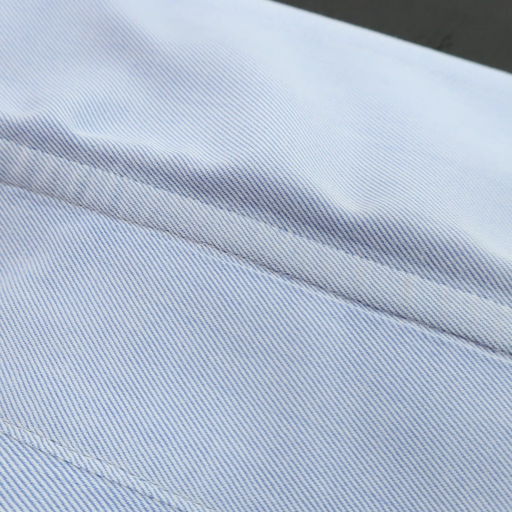 【中古】メイカーズシャツ カマクラ Makers Shirt 鎌倉 コットン セミワイドカラー ドレスシャツ ライトブルー【 表記なし(M位) 】【 状態ランクC 】【 メンズ 】