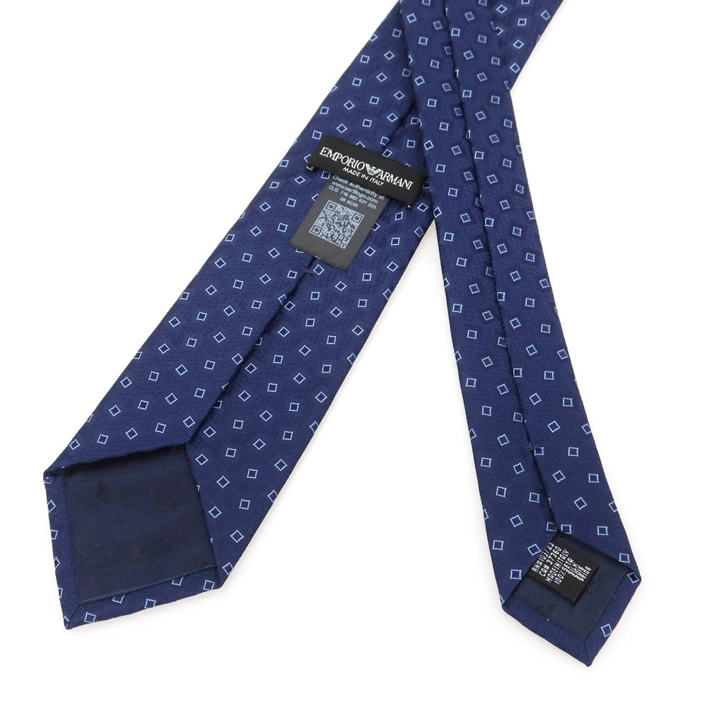 【中古】エンポリオ アルマーニ EMPORIO ARMANI シルク 小紋柄ネクタイ ネイビーxブルー【 状態ランクB 】【 メンズ 】