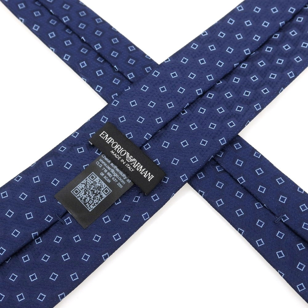 【中古】エンポリオ アルマーニ EMPORIO ARMANI シルク 小紋柄ネクタイ ネイビーxブルー【 状態ランクB 】【 メンズ 】
