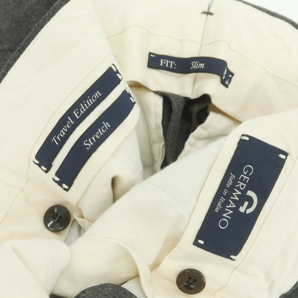 【中古】ジェルマーノ GERMANO ストレッチ ウールポリエステル ドレススラックスパンツ ダークグレー【 44 】【 状態ランクB 】【 メンズ 】