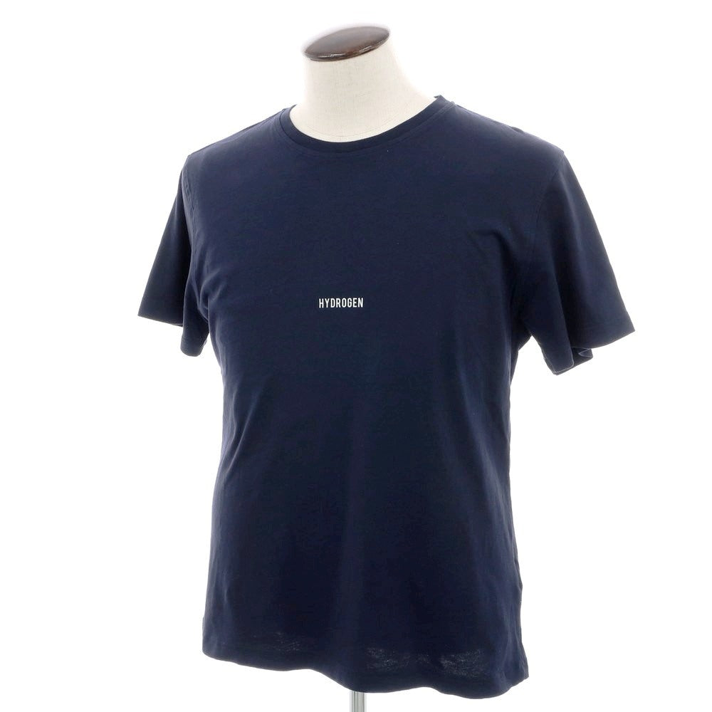 【中古】ハイドロゲン HYDROGEN コットン クルーネック 半袖Tシャツ ネイビー【 L 】【 状態ランクC 】【 メンズ 】