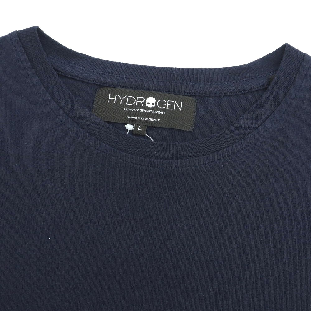 【中古】ハイドロゲン HYDROGEN コットン クルーネック 半袖Tシャツ ネイビー【 L 】【 状態ランクC 】【 メンズ 】