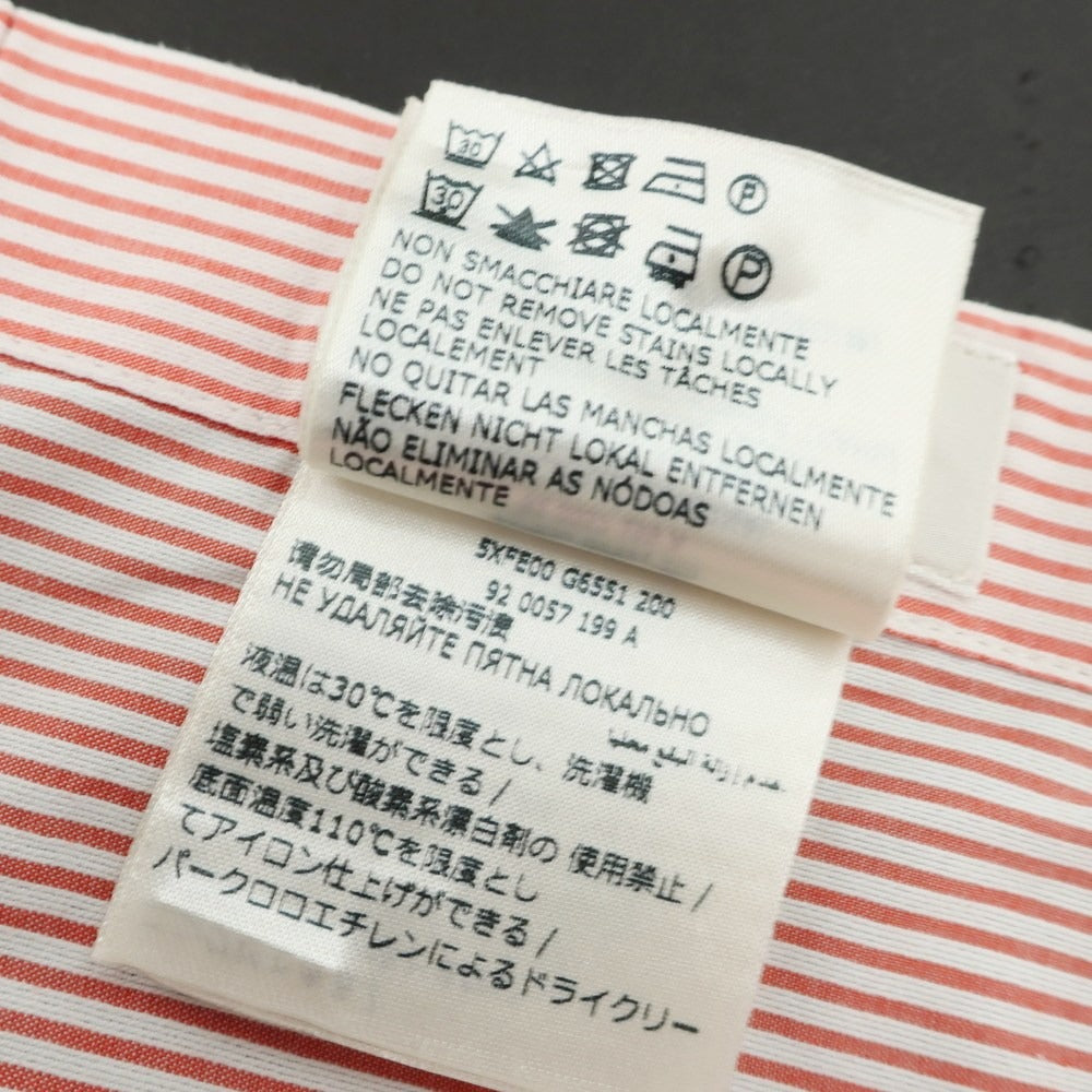 【中古】グランシャツ Glanshirt コットン ストライプ セミワイドカラー カジュアルシャツ レッドxホワイト【 40 】【 状態ランクB 】【 メンズ 】