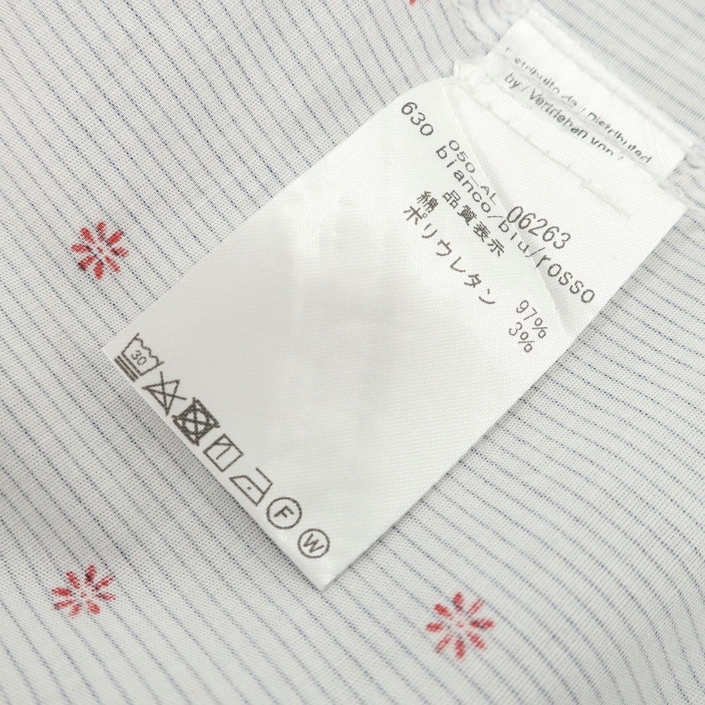【中古】バグッタ Bagutta コットン レギュラーカラー カジュアルシャツ ホワイトxネイビー【 40 】【 状態ランクC 】【 メンズ 】