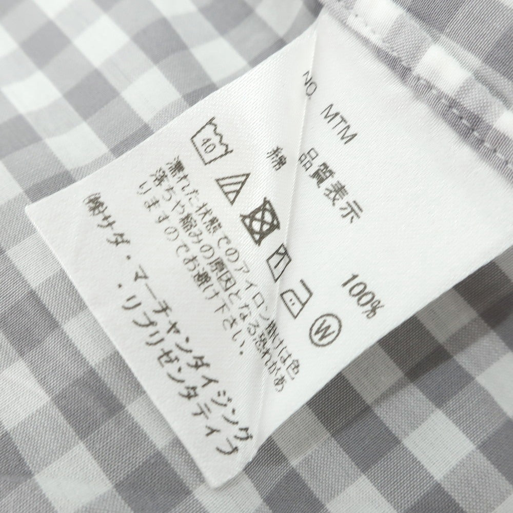 【中古】メイカーズシャツ カマクラ Makers Shirt 鎌倉 コットン ギンガムチェック ワイドカラー カジュアルシャツ グレーxホワイト【 表記なし(M位) 】【 状態ランクC 】【 メンズ 】