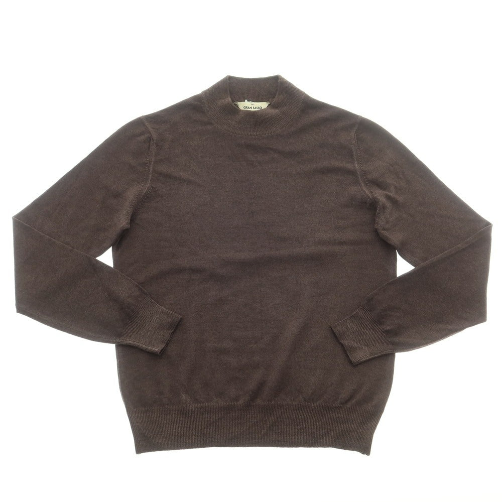 【中古】グランサッソ GRAN SASSO ハイゲージ ウール モックネック プルオーバーニット ダークアッシュブラウン【 44 】【 状態ランクB 】【 メンズ 】
