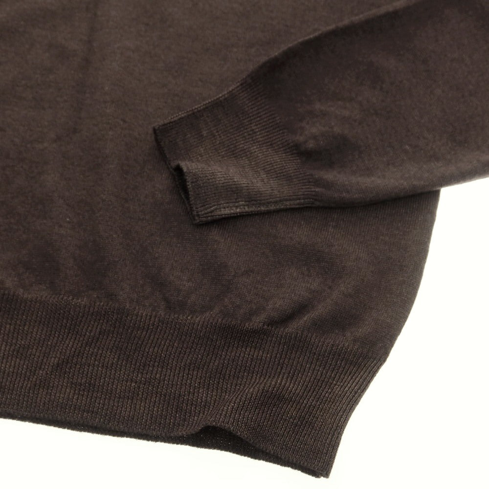 【中古】グランサッソ GRAN SASSO ハイゲージ ウール モックネック プルオーバーニット ダークアッシュブラウン【 44 】【 状態ランクB 】【 メンズ 】