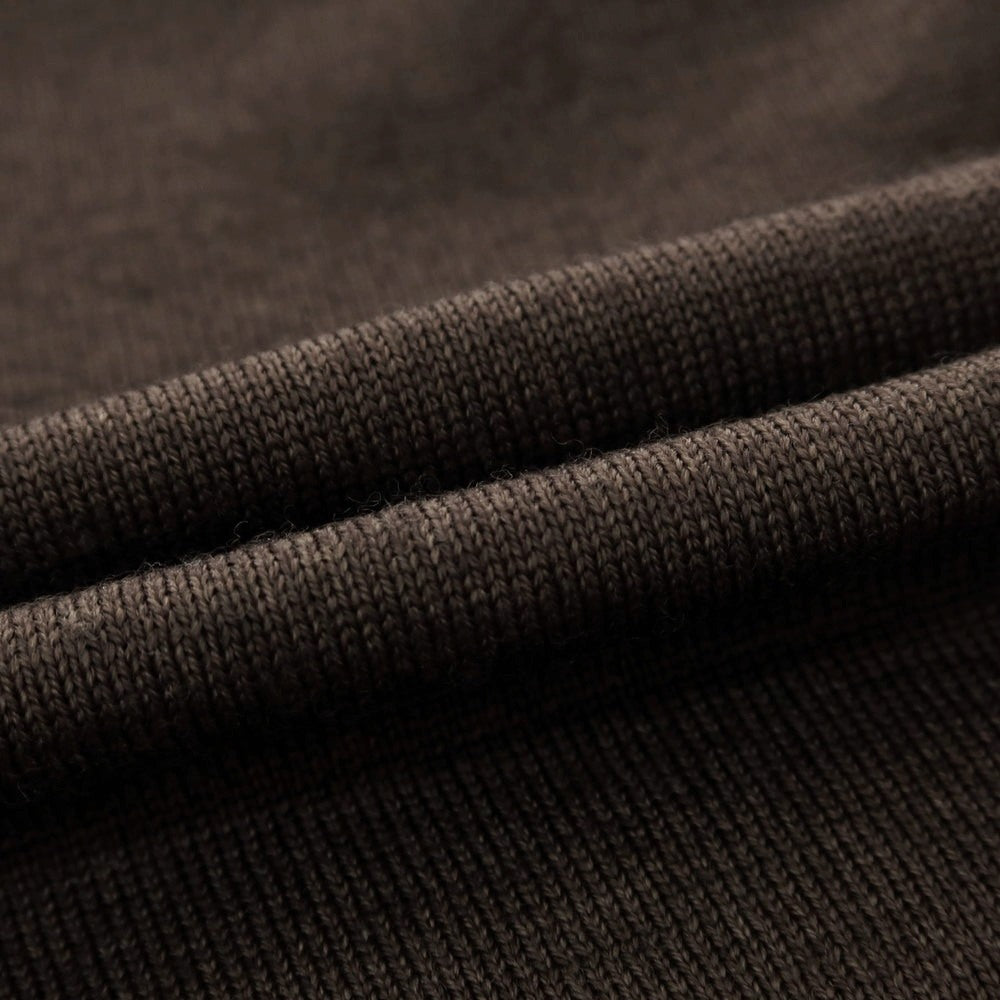 【中古】グランサッソ GRAN SASSO ハイゲージ ウール モックネック プルオーバーニット ダークアッシュブラウン【 44 】【 状態ランクB 】【 メンズ 】