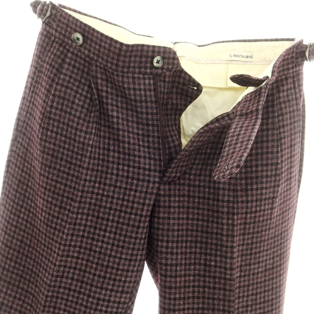 【中古】【未使用】ジーティーアー G.T.A HERRICK ウールポリエステル チェック ドレススラックスパンツ パープルxブラック【 44 】【 状態ランクS 】【 メンズ 】