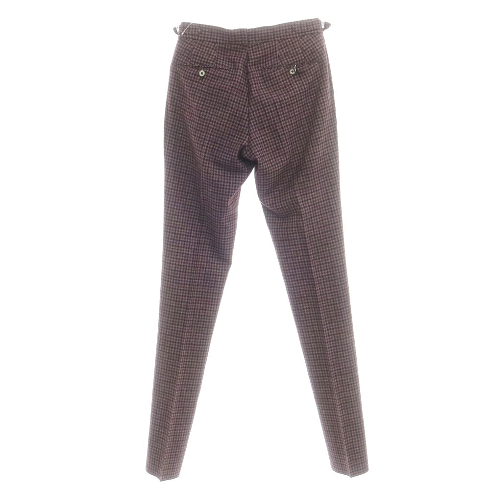 【中古】【未使用】ジーティーアー G.T.A HERRICK ウールポリエステル チェック ドレススラックスパンツ パープルxブラック【 44 】【 状態ランクS 】【 メンズ 】