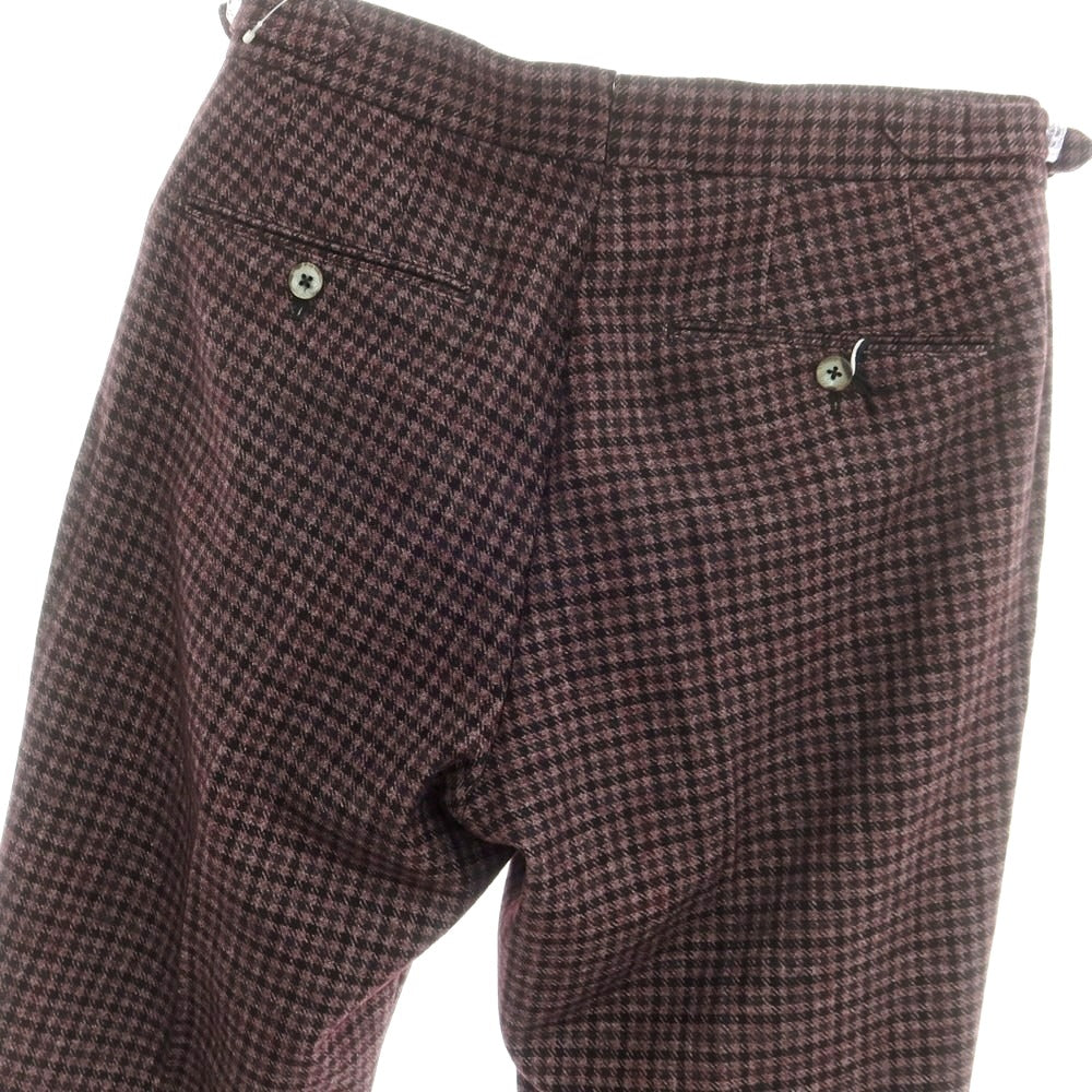 【中古】【未使用】ジーティーアー G.T.A HERRICK ウールポリエステル チェック ドレススラックスパンツ パープルxブラック【 44 】【 状態ランクS 】【 メンズ 】