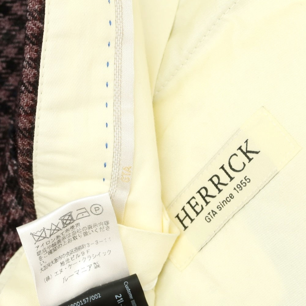 【中古】【未使用】ジーティーアー G.T.A HERRICK ウールポリエステル チェック ドレススラックスパンツ パープルxブラック【 44 】【 状態ランクS 】【 メンズ 】
