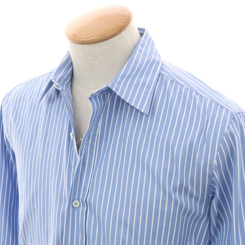 【中古】アスペジ ASPESI コットン ストライプ レギュラーカラー カジュアルシャツ ライトブルーxホワイト【 38 】【 状態ランクA 】【 メンズ 】