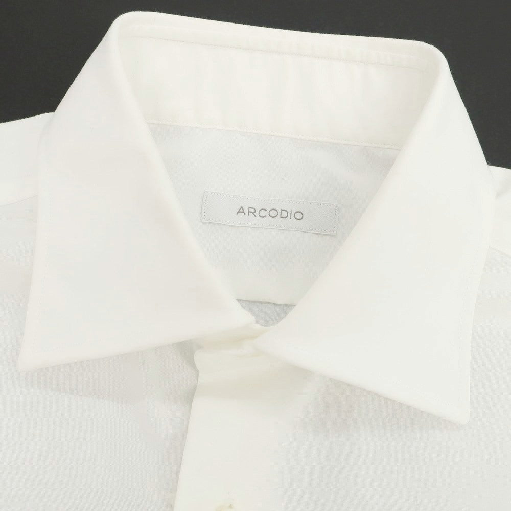 【中古】アルコディオ ARCODIO ストレッチ コットン レギュラーカラー ドレスシャツ ホワイト【 37 】【 状態ランクC 】【 メンズ 】