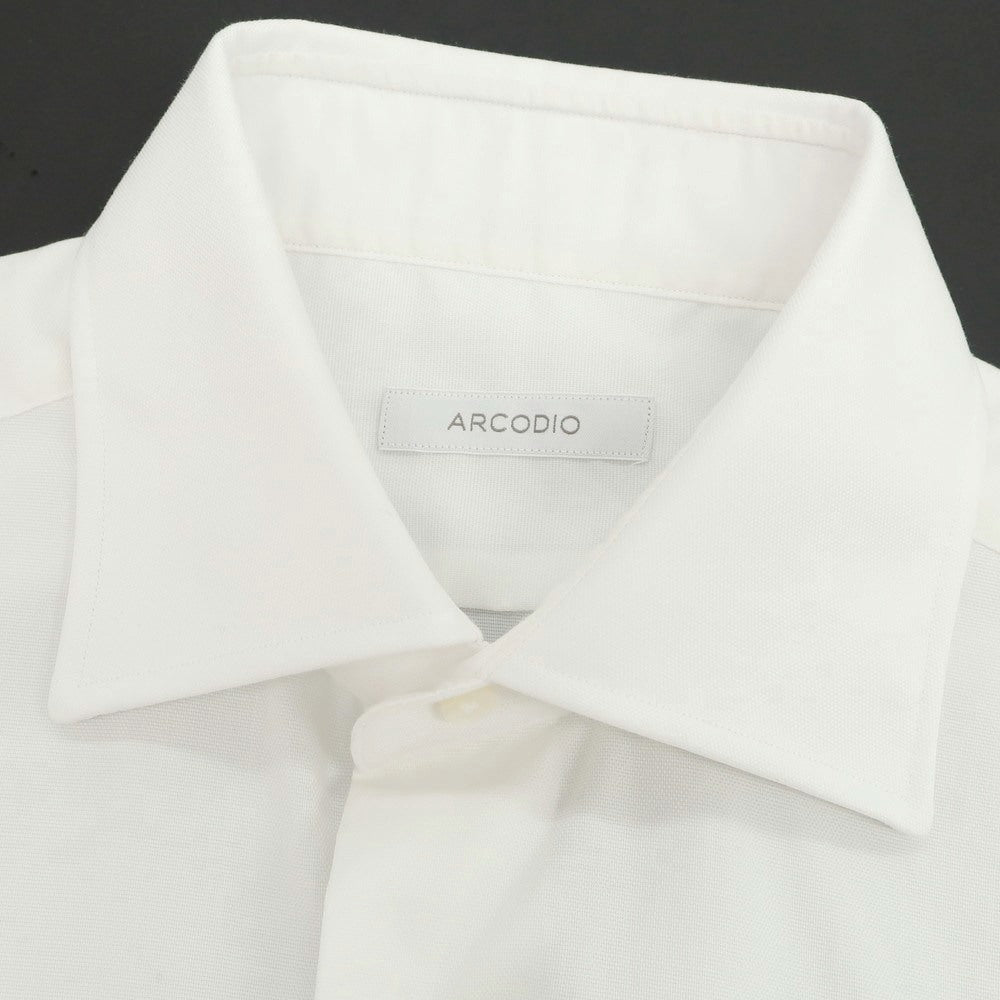 【中古】アルコディオ ARCODIO コットン セミワイドカラー ドレスシャツ ホワイト【 37 】【 状態ランクC 】【 メンズ 】