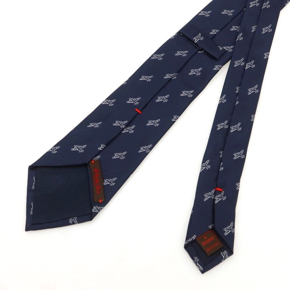 【中古】フィオリオ FIORIO シルク 小紋柄ネクタイ ネイビー【 状態ランクB 】【 メンズ 】