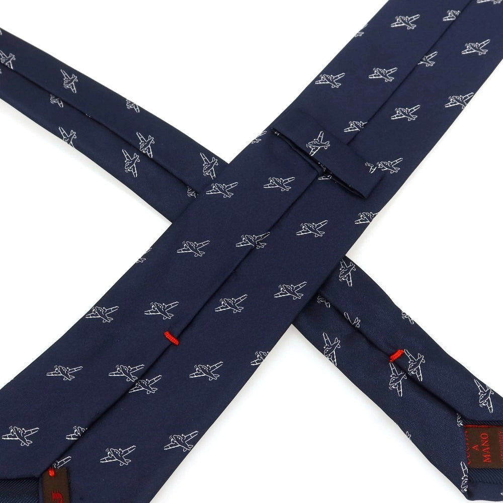 【中古】フィオリオ FIORIO シルク 小紋柄ネクタイ ネイビー【 状態ランクB 】【 メンズ 】