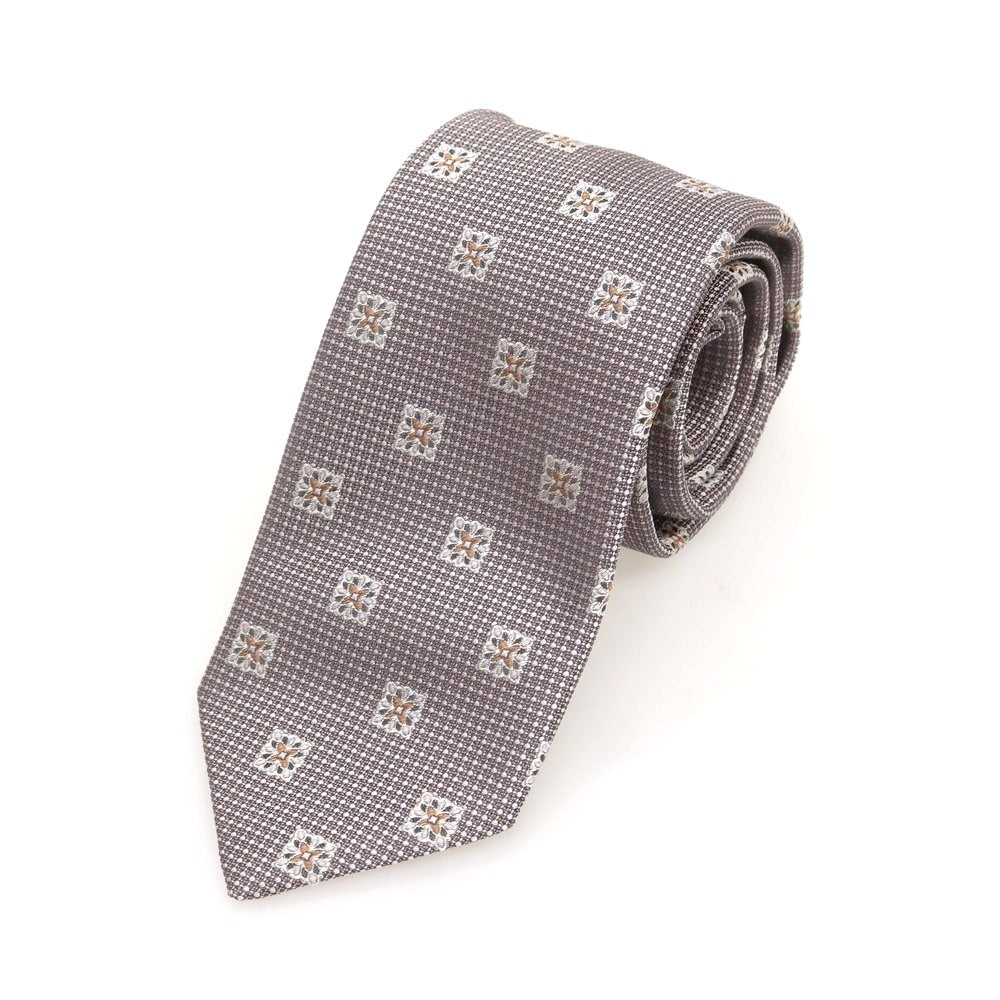 【中古】フィオリオ FIORIO シルク 小紋柄ネクタイ グレーxライトピンク【 状態ランクB 】【 メンズ 】