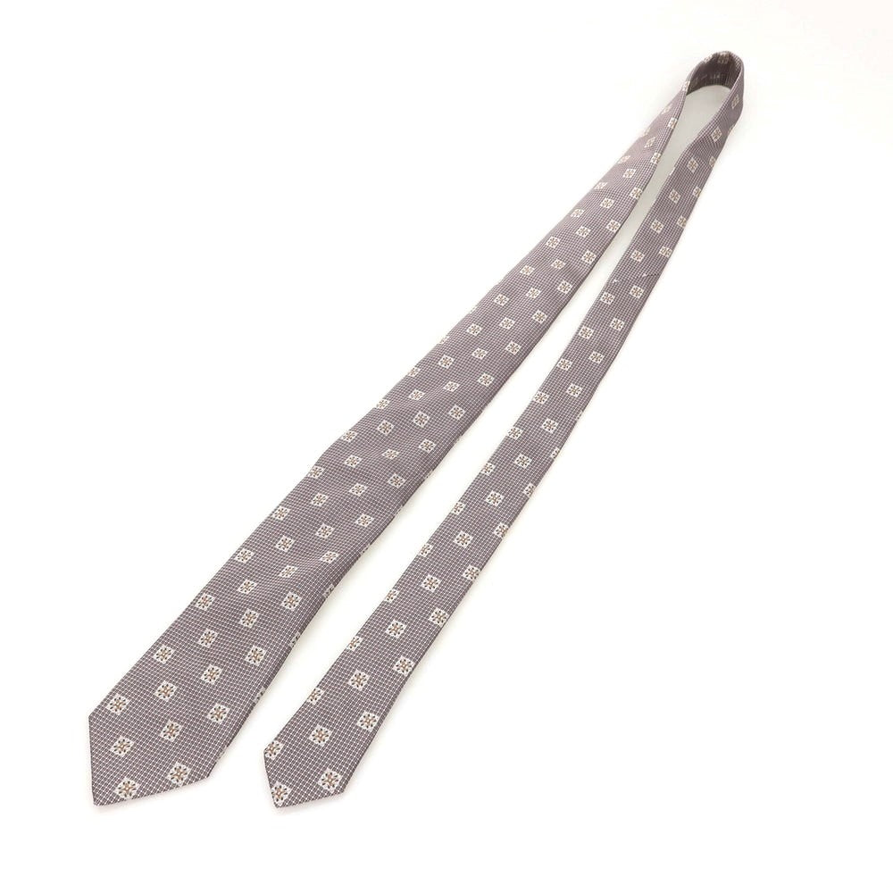 【中古】フィオリオ FIORIO シルク 小紋柄ネクタイ グレーxライトピンク【 状態ランクB 】【 メンズ 】