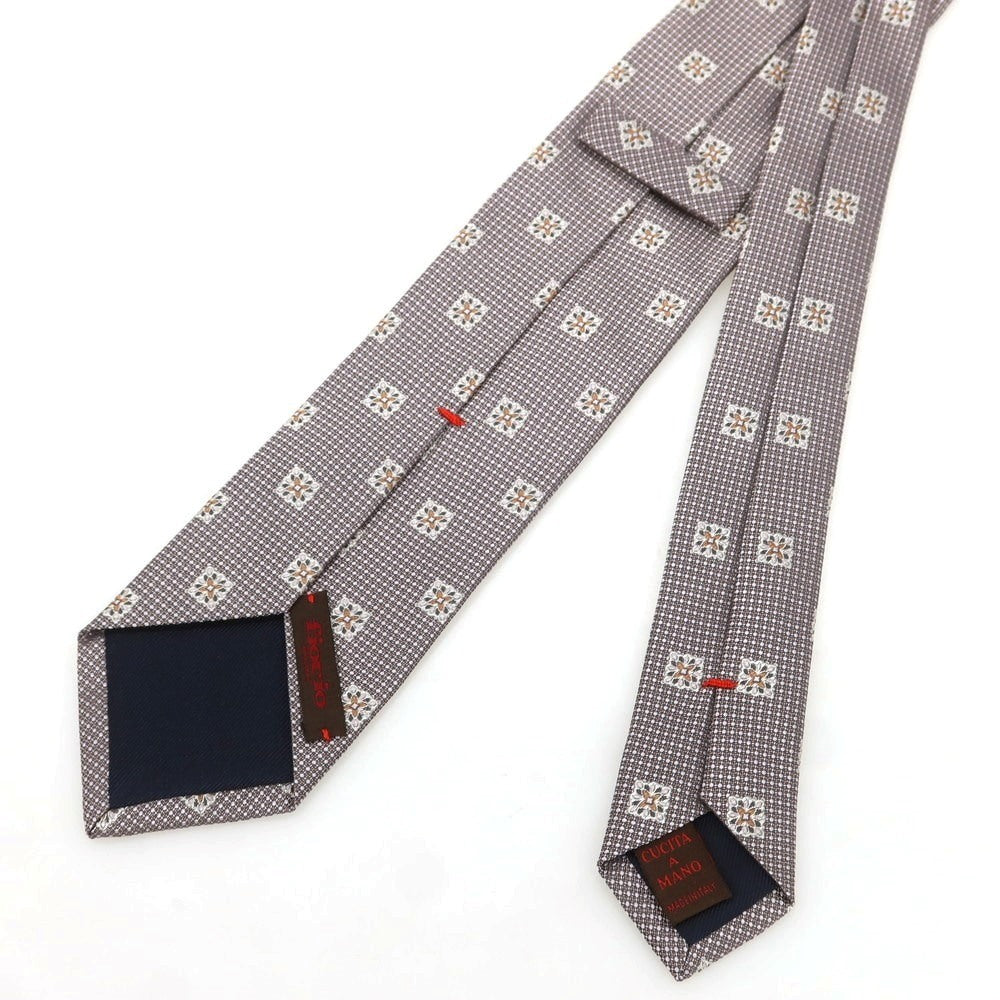 【中古】フィオリオ FIORIO シルク 小紋柄ネクタイ グレーxライトピンク【 状態ランクB 】【 メンズ 】