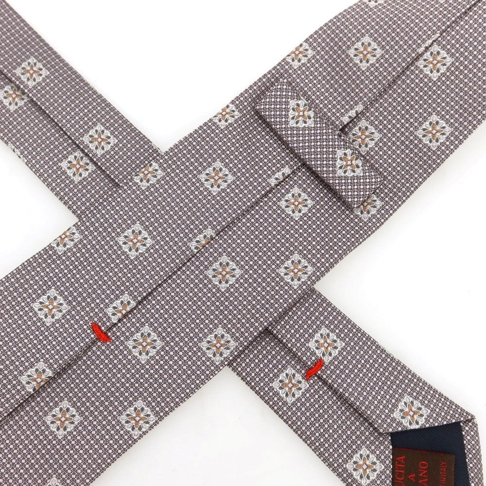 【中古】フィオリオ FIORIO シルク 小紋柄ネクタイ グレーxライトピンク【 状態ランクB 】【 メンズ 】