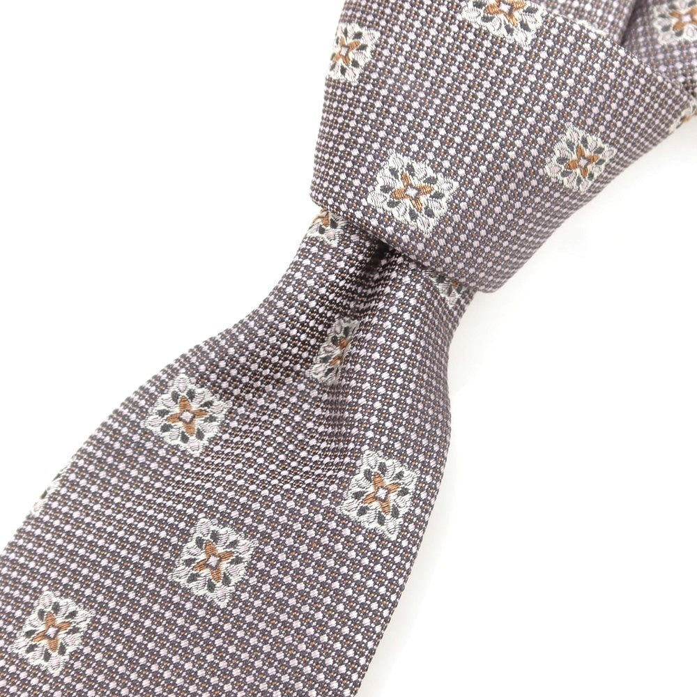 【中古】フィオリオ FIORIO シルク 小紋柄ネクタイ グレーxライトピンク【 状態ランクB 】【 メンズ 】