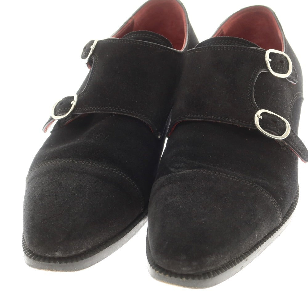 【中古】ディメッラ DI MELLA スエード ダブルモンク ドレスシューズ ブラック【 6 】【 状態ランクB 】【 メンズ 】