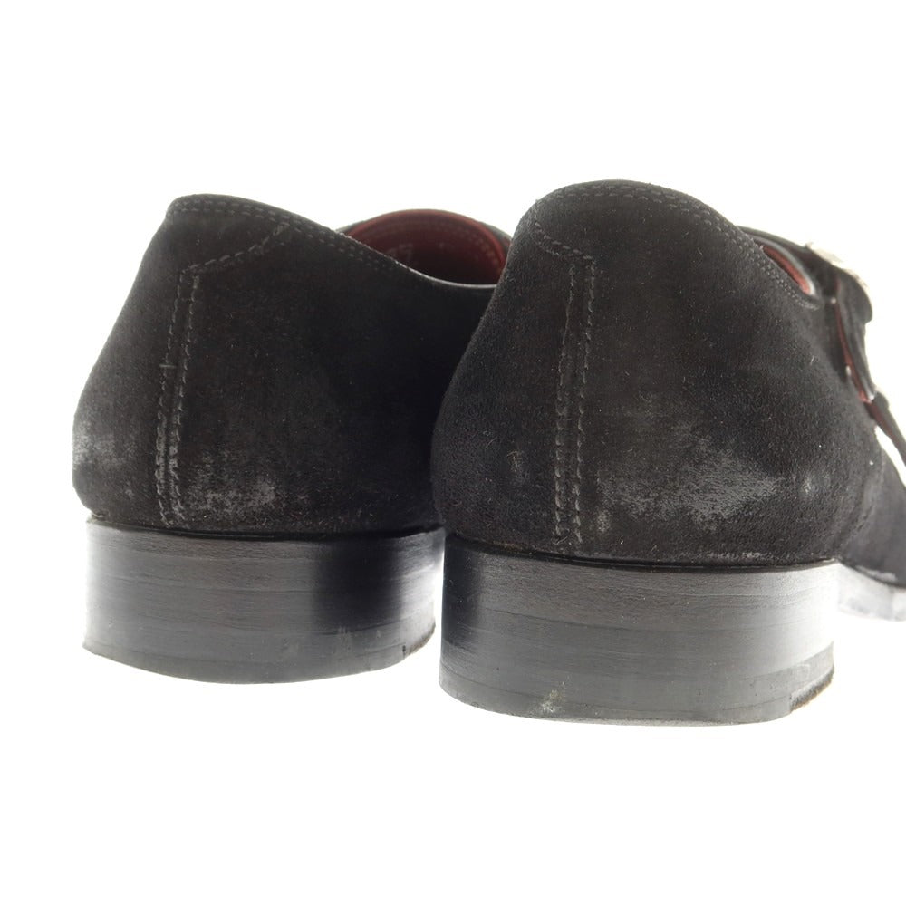 【中古】ディメッラ DI MELLA スエード ダブルモンク ドレスシューズ ブラック【 6 】【 状態ランクB 】【 メンズ 】