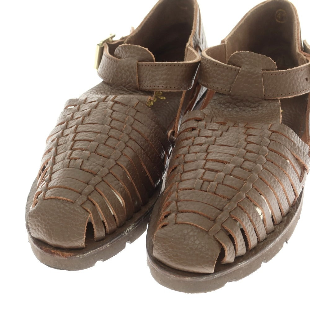 【中古】スティーブンアラン Steven Alan 編み込みレザー サンダル ブラウン【 41 】【 状態ランクB 】【 メンズ 】