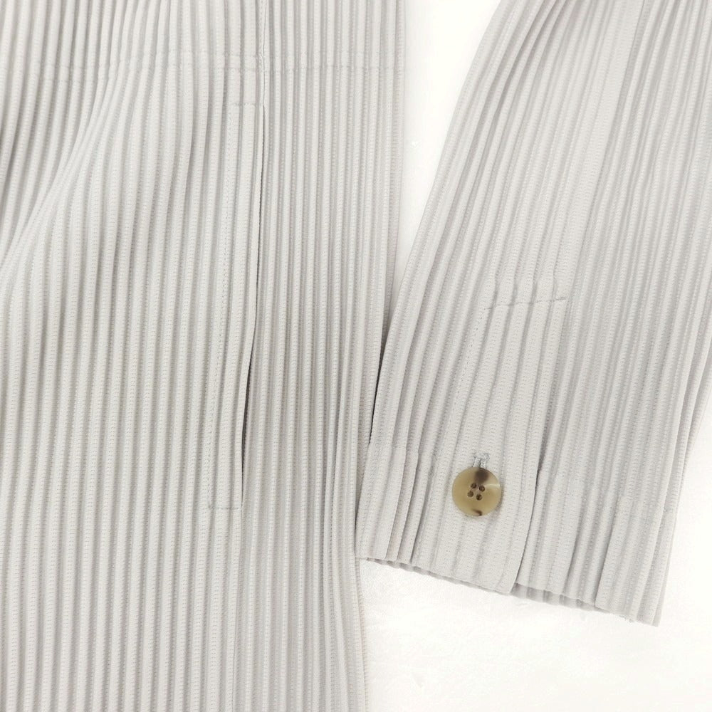 【中古】オム プリッセ イッセイミヤケ HOMME PLISSE ISSEY MIYAKE プリーツ加工 カジュアルジャケット ライトグレー【 1 】【 状態ランクA 】【 メンズ 】