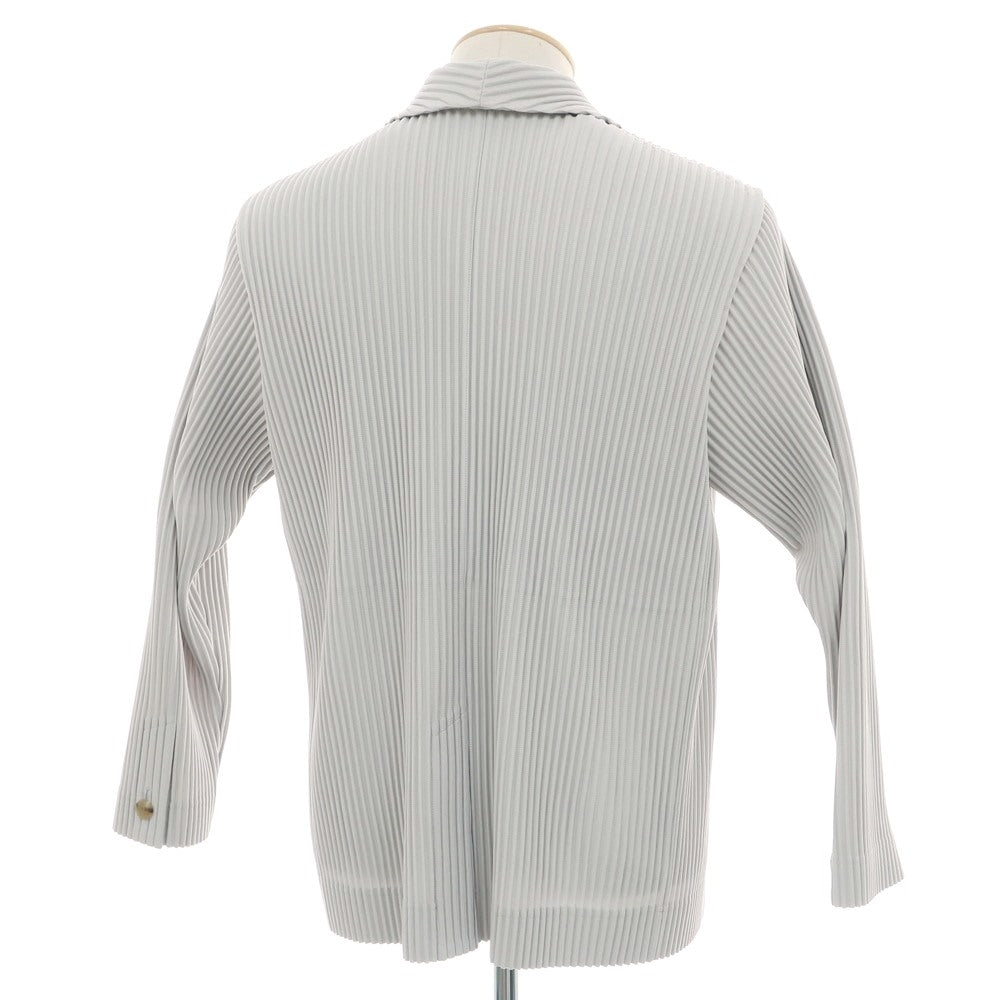 【中古】オム プリッセ イッセイミヤケ HOMME PLISSE ISSEY MIYAKE プリーツ加工 ポリエステル 2B  カジュアルジャケット ライトグレー【 1 】【 状態ランクA 】【 メンズ 】