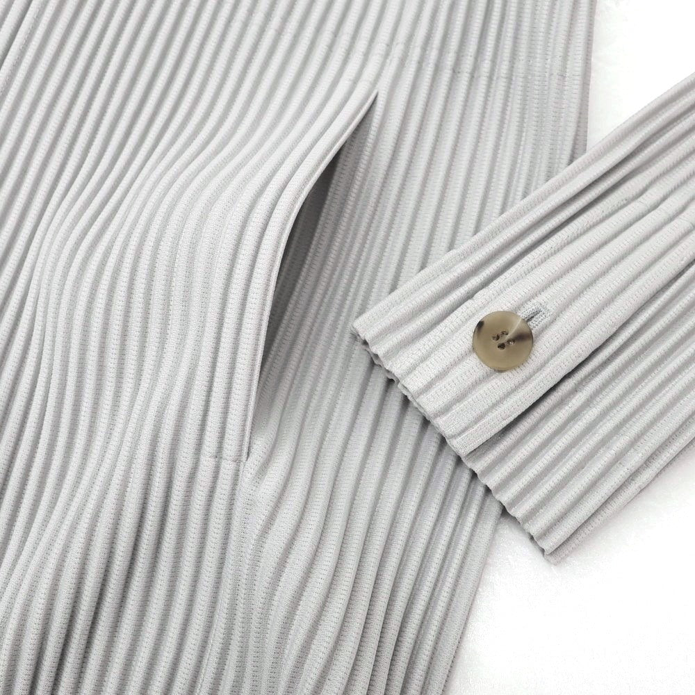 【中古】オム プリッセ イッセイミヤケ HOMME PLISSE ISSEY MIYAKE プリーツ加工 ポリエステル 2B  カジュアルジャケット ライトグレー【 1 】【 状態ランクA 】【 メンズ 】