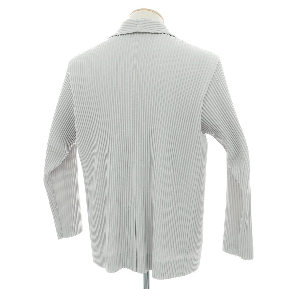 【中古】オム プリッセ イッセイミヤケ HOMME PLISSE ISSEY MIYAKE プリーツ加工 ポリエステル 2B カジュアルジャケット ライトグレー【 1 】【 状態ランクA 】【 メンズ 】