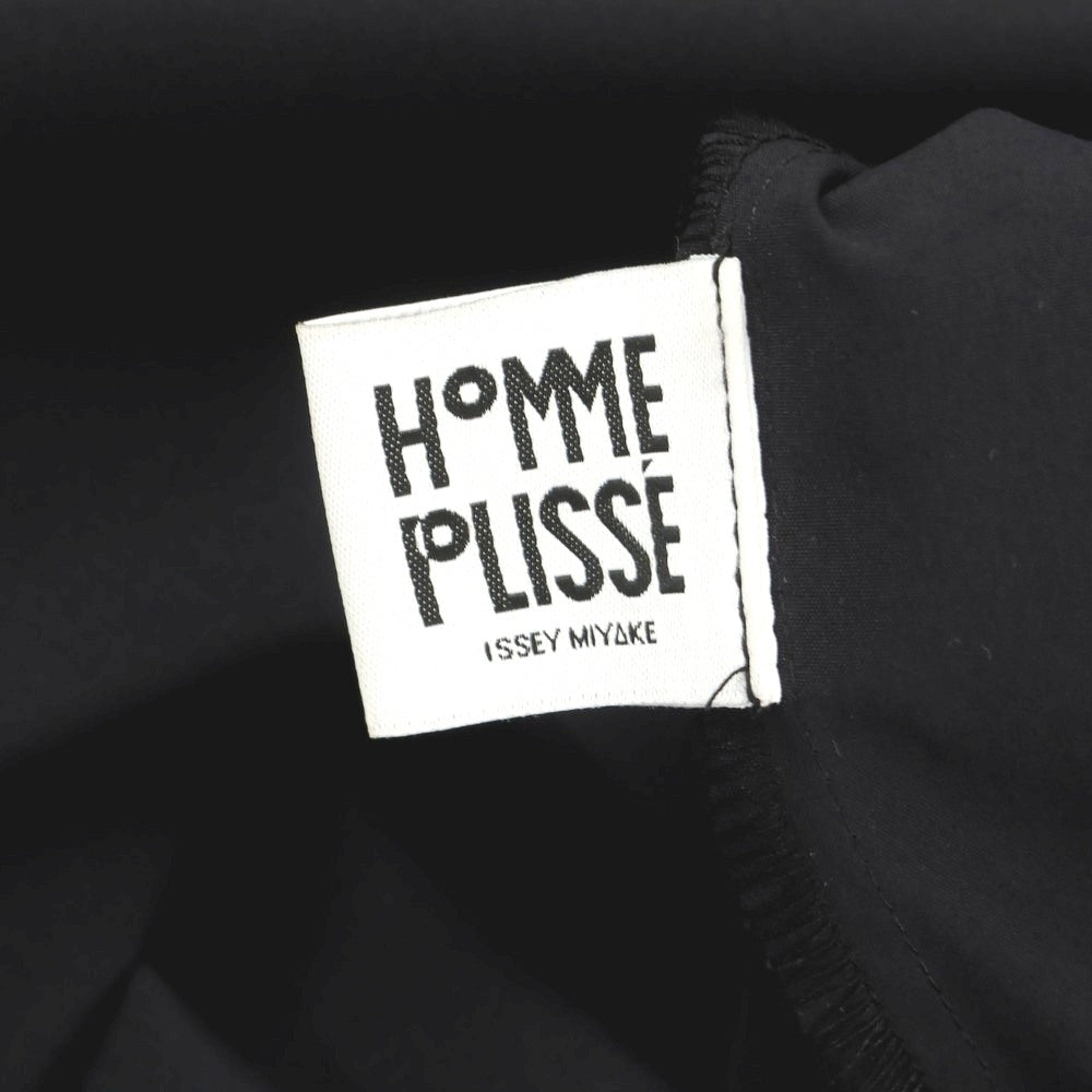 【中古】オム プリッセ イッセイミヤケ HOMME PLISSE ISSEY MIYAKE 2025年春夏 ポリエステル系 パッカブル オープンカラー ロング カジュアルシャツ ブラック【 表記なし(L位) 】【 状態ランクA 】【 メンズ 】