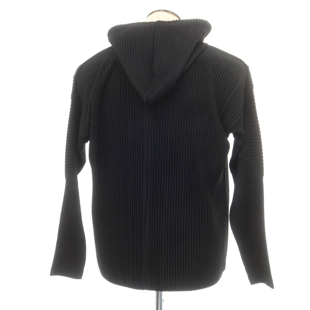 【中古】オム プリッセ イッセイミヤケ HOMME PLISSE ISSEY MIYAKE 2025年春夏 プリーツ加工 パーカー ブラック【 表記なし(L位) 】【 状態ランクA 】【 メンズ 】