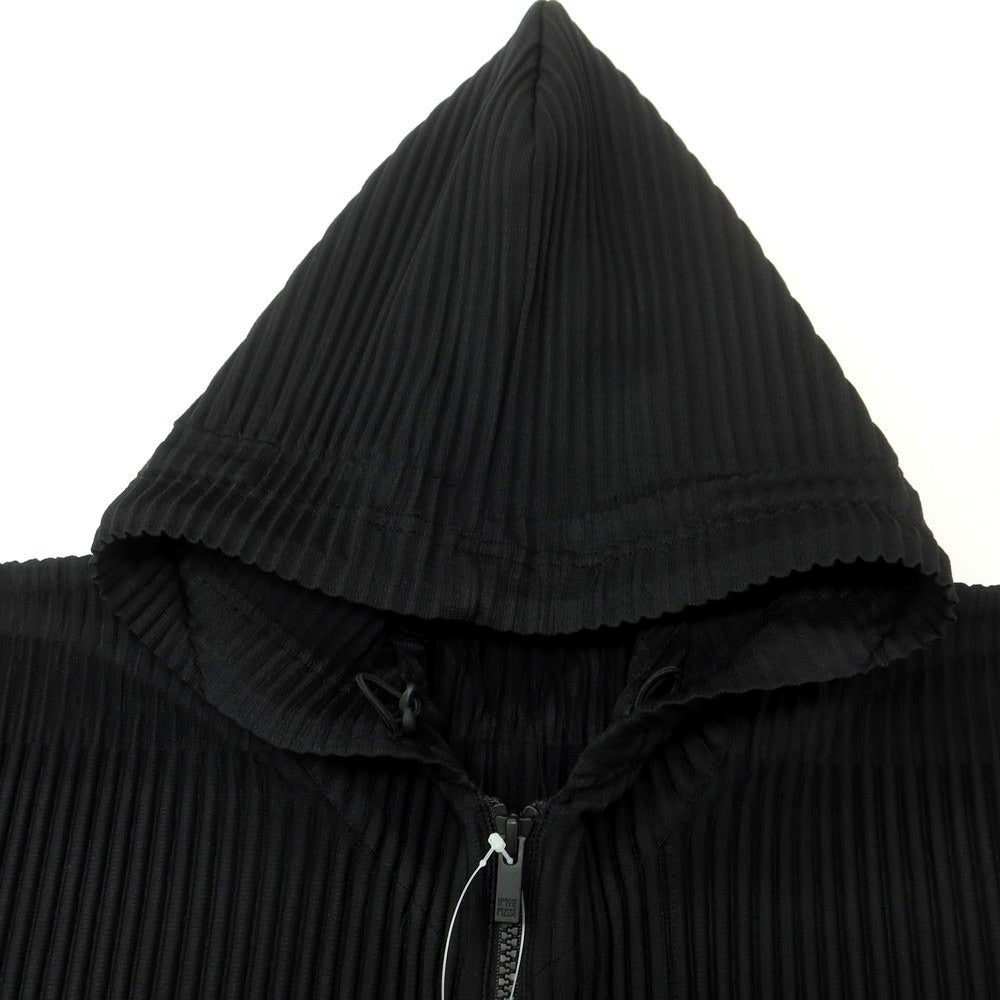 【中古】オム プリッセ イッセイミヤケ HOMME PLISSE ISSEY MIYAKE 2025年春夏 プリーツ加工 パーカー ブラック【 表記なし(L位) 】【 状態ランクA 】【 メンズ 】