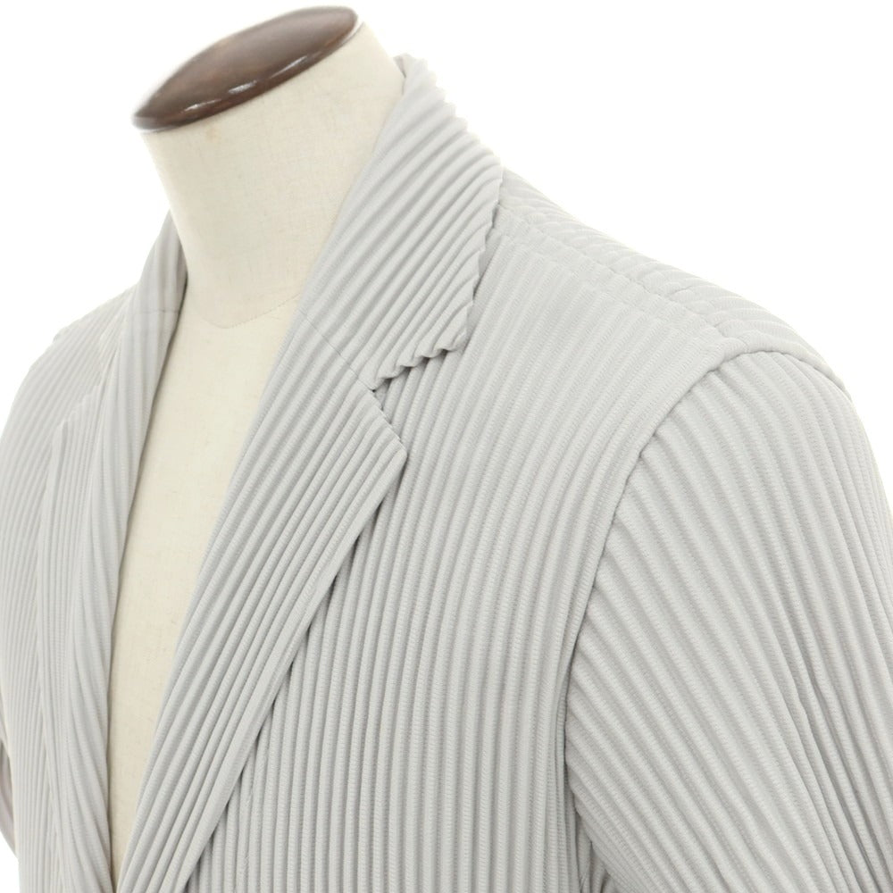 【中古】オム プリッセ イッセイミヤケ HOMME PLISSE ISSEY MIYAKE プリーツ加工 ポリエステル カジュアルジャケット ライトグレー【 3 】【 状態ランクA 】【 メンズ 】