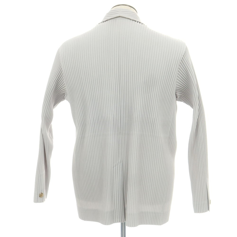 【中古】オム プリッセ イッセイミヤケ HOMME PLISSE ISSEY MIYAKE プリーツ加工 ポリエステル カジュアルジャケット ライトグレー【 3 】【 状態ランクA 】【 メンズ 】