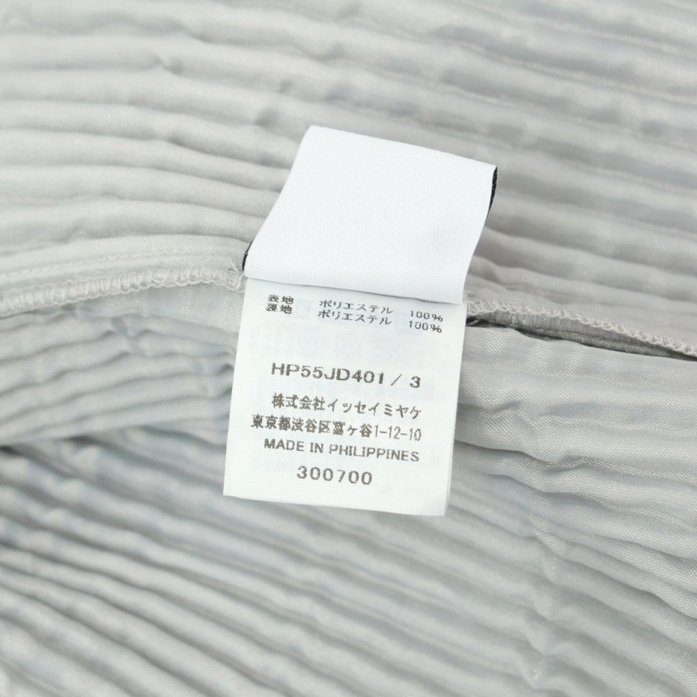 【中古】オム プリッセ イッセイミヤケ HOMME PLISSE ISSEY MIYAKE プリーツ加工 ポリエステル カジュアルジャケット ライトグレー【 3 】【 状態ランクA 】【 メンズ 】