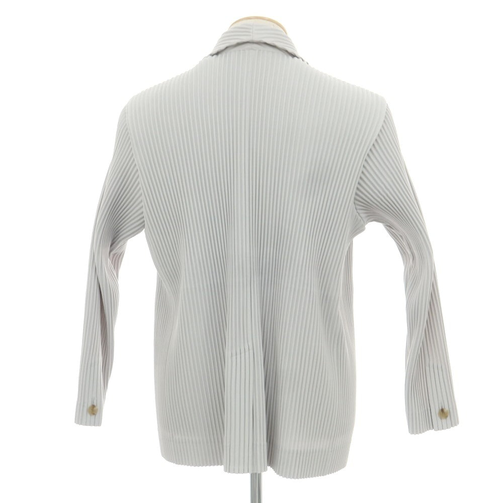 【中古】オム プリッセ イッセイミヤケ HOMME PLISSE ISSEY MIYAKE プリーツ加工 ポリエステル カジュアルジャケット ライトグレー【 1 】【 状態ランクA 】【 メンズ 】
