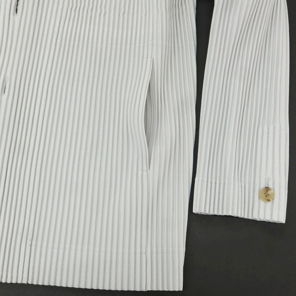 【中古】オム プリッセ イッセイミヤケ HOMME PLISSE ISSEY MIYAKE プリーツ加工 ポリエステル カジュアルジャケット ライトグレー【 1 】【 状態ランクA 】【 メンズ 】
