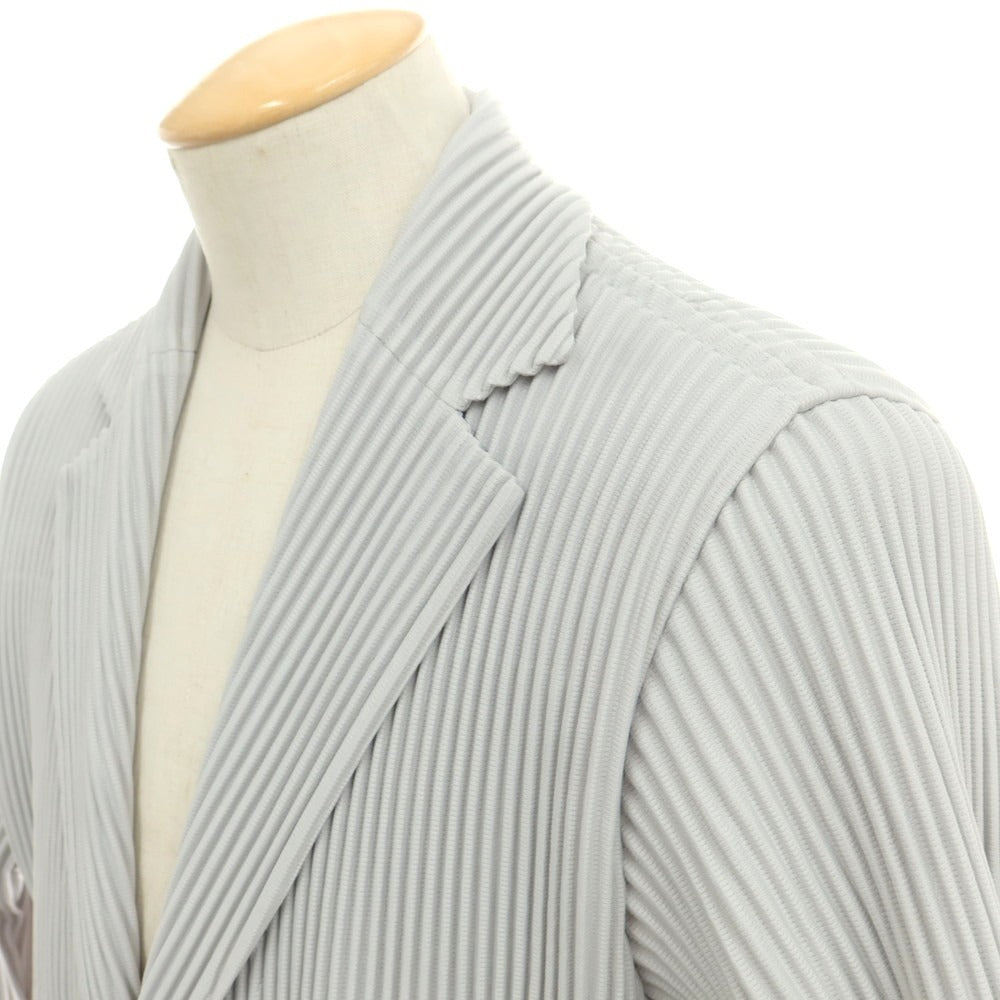 【中古】オム プリッセ イッセイミヤケ HOMME PLISSE ISSEY MIYAKE プリーツ加工 ポリエステル 2B カジュアルジャケット ライトグレー【 1 】【 状態ランクA 】【 メンズ 】