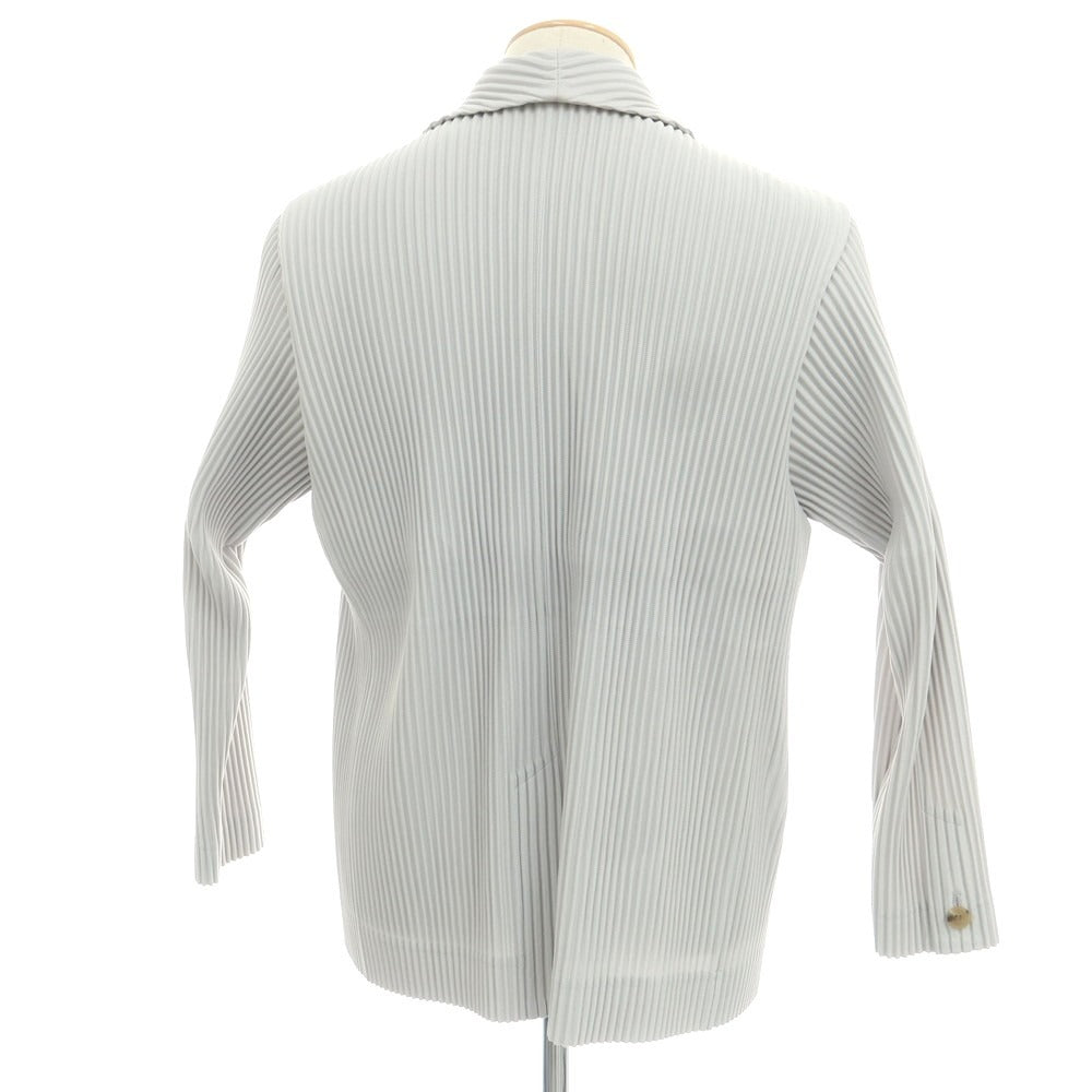 【中古】オム プリッセ イッセイミヤケ HOMME PLISSE ISSEY MIYAKE プリーツ加工 ポリエステル 2B カジュアルジャケット ライトグレー【 1 】【 状態ランクA 】【 メンズ 】