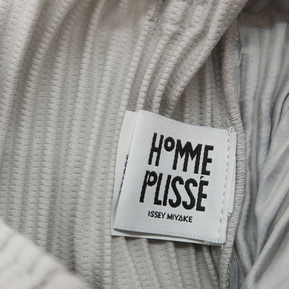 【中古】オム プリッセ イッセイミヤケ HOMME PLISSE ISSEY MIYAKE ポリエステル プリーツ イージーパンツ ライトグレー【 1 】【 状態ランクA 】【 メンズ 】