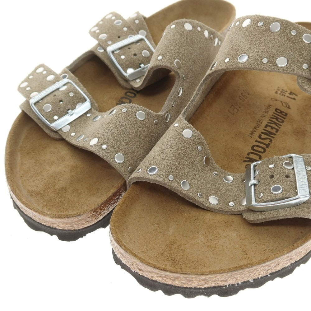 【中古】【未使用】ビルケンシュトック BIRKENSTOCK ARIZONA RIVET BORDER スエード サンダル ベージュ【 41 】【 状態ランクS 】【 メンズ 】