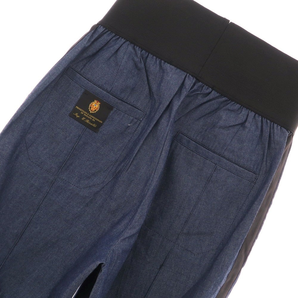 【中古】エミリアーノ リナルディ EMILIANO RINALDI コットン イージーパンツ ネイビーxブラック【 46 】【 状態ランクB 】【 メンズ 】