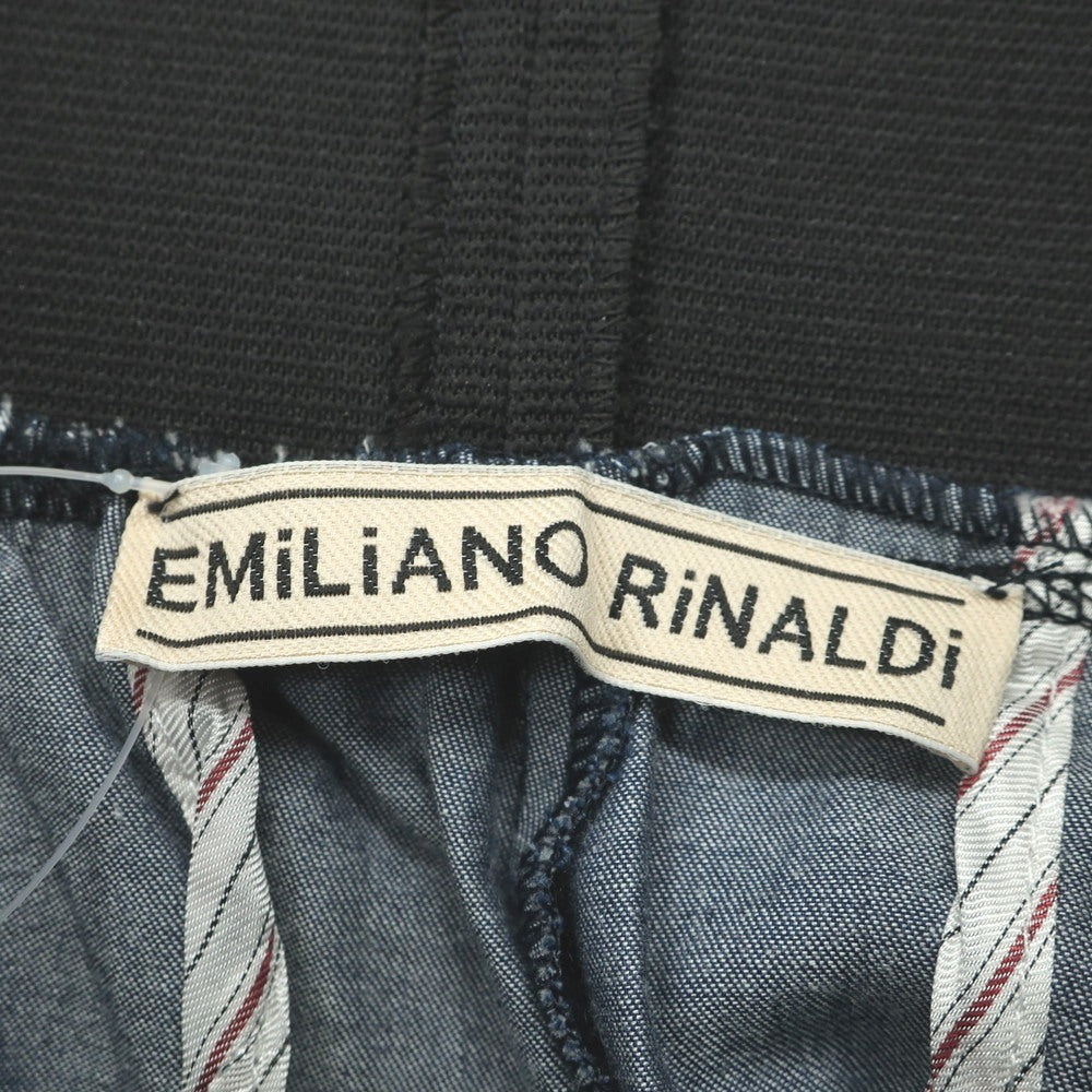 【中古】エミリアーノ リナルディ EMILIANO RINALDI コットン イージーパンツ ネイビーxブラック【 46 】【 状態ランクB 】【 メンズ 】