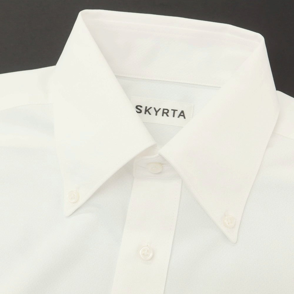 【中古】スキルタ SKYRTA ポリエステル ボタンダウン 七分袖 カジュアルシャツ ホワイト【 39 】【 状態ランクA 】【 メンズ 】